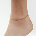 1948-Curb Chain Anklet I Medium-Anklets-14k Gold-fill-Blue Ruby Jewellery-Vancouver Canada