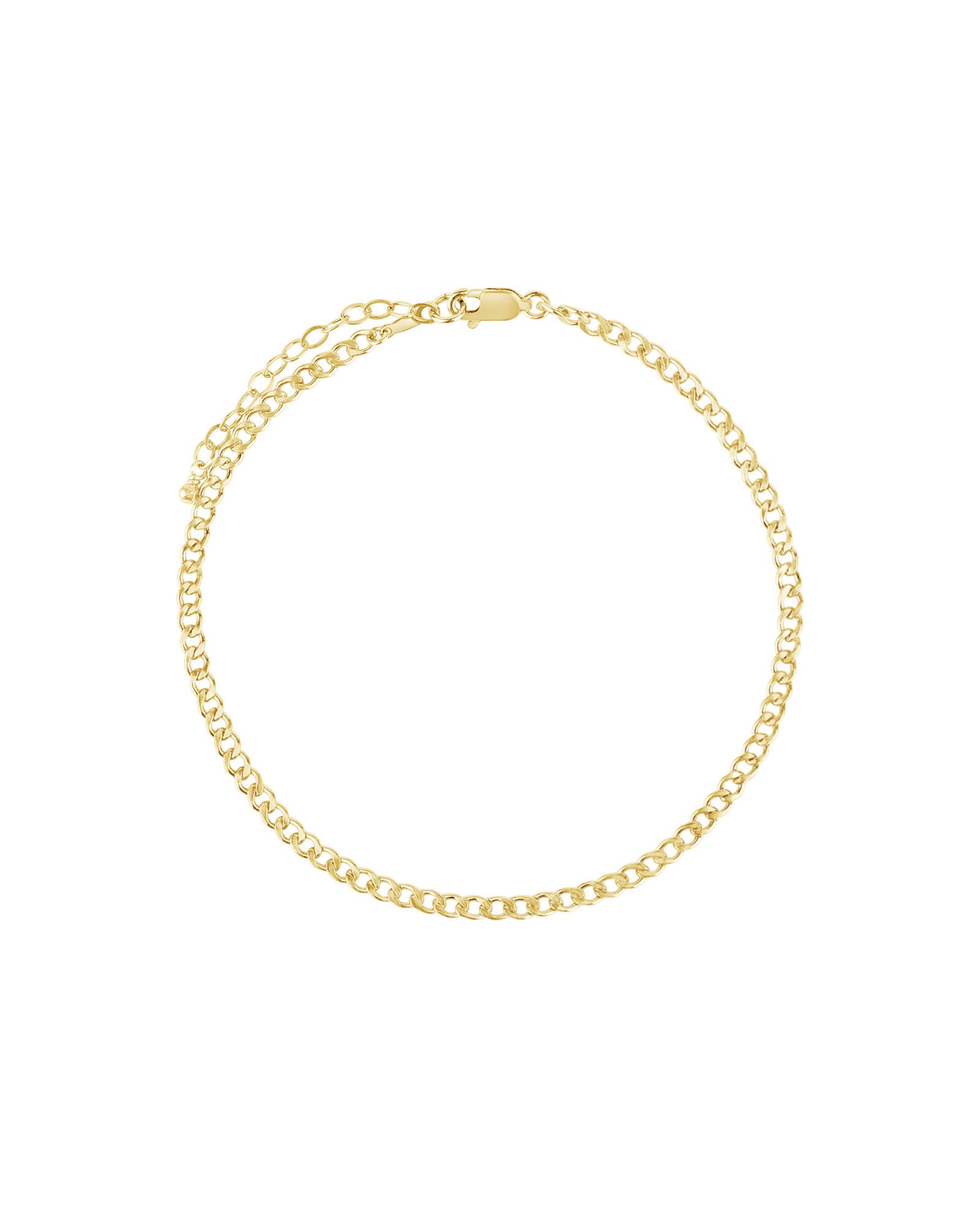 1948-Curb Chain Anklet I Medium-Anklets-14k Gold Filled-Blue Ruby Jewellery-Vancouver Canada