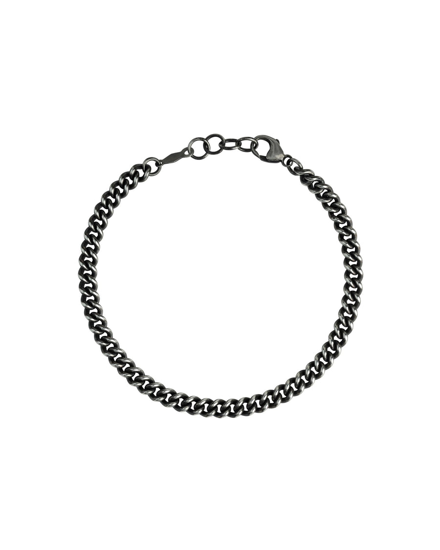 Finley & Wilder-Curb Chain Bracelet-Bracelets-Oxidized Sterling Silver-Blue Ruby Jewellery-Vancouver Canada