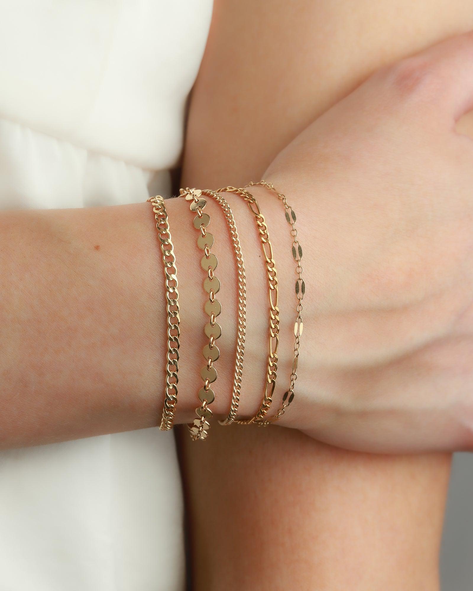 1948-Curb Chain Bracelet I Small-Bracelets-14k Gold-fill-Blue Ruby Jewellery-Vancouver Canada