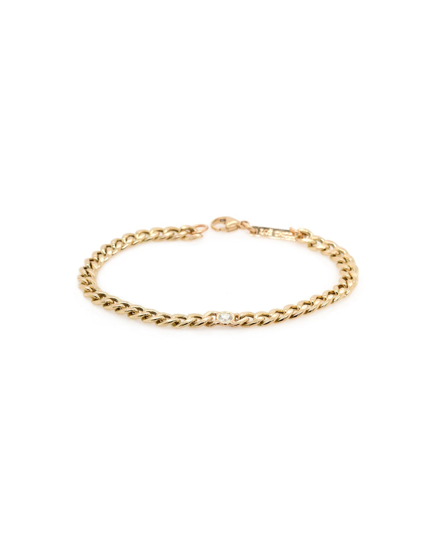 Zoe Chicco-Curb Chain Diamond Bracelet I Medium-Bracelets-14k Yellow Gold, Diamond-Blue Ruby Jewellery-Vancouver Canada