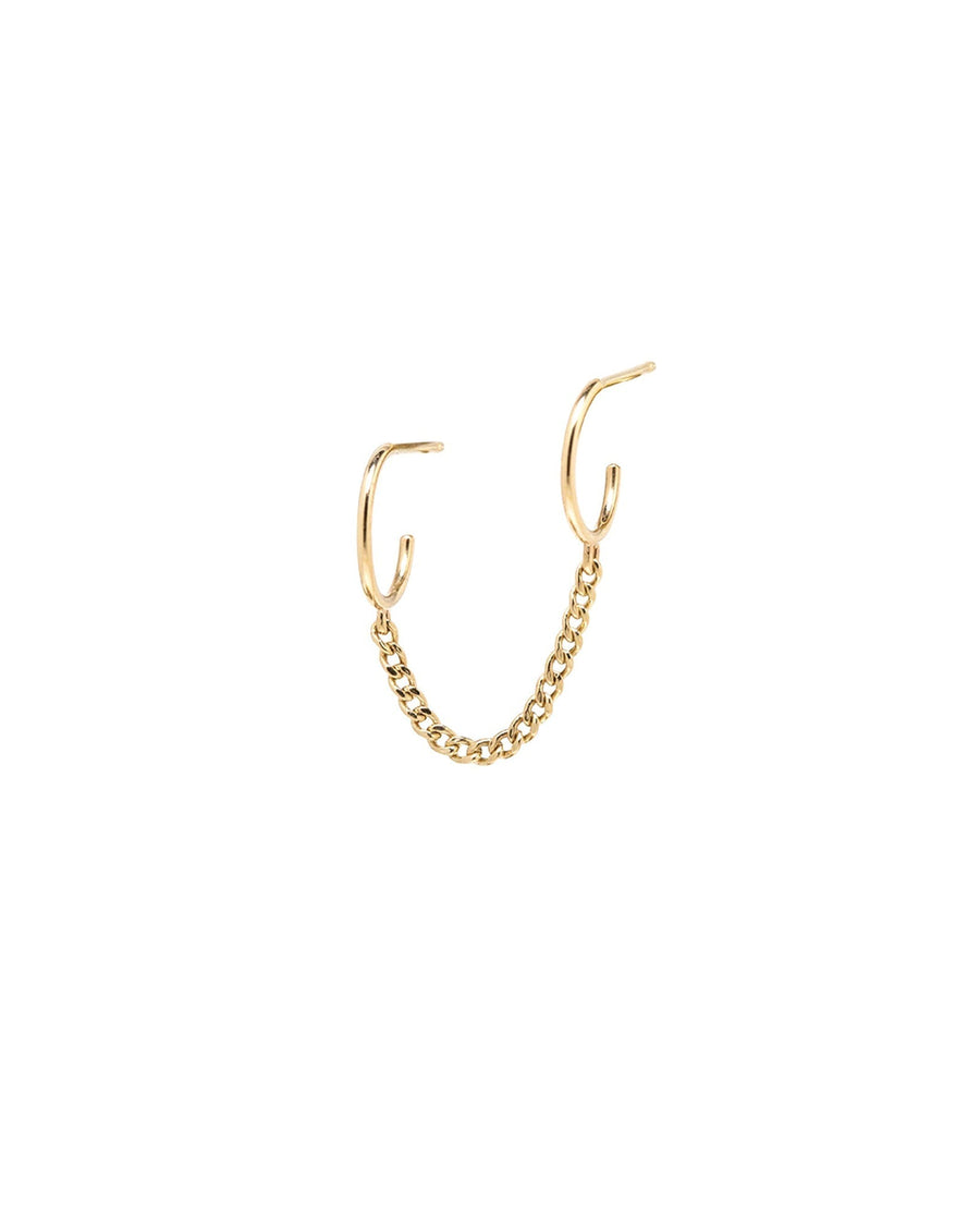 Zoe Chicco-Curb Chain Double Hoop-Earrings-14k Yellow Gold-Blue Ruby Jewellery-Vancouver Canada