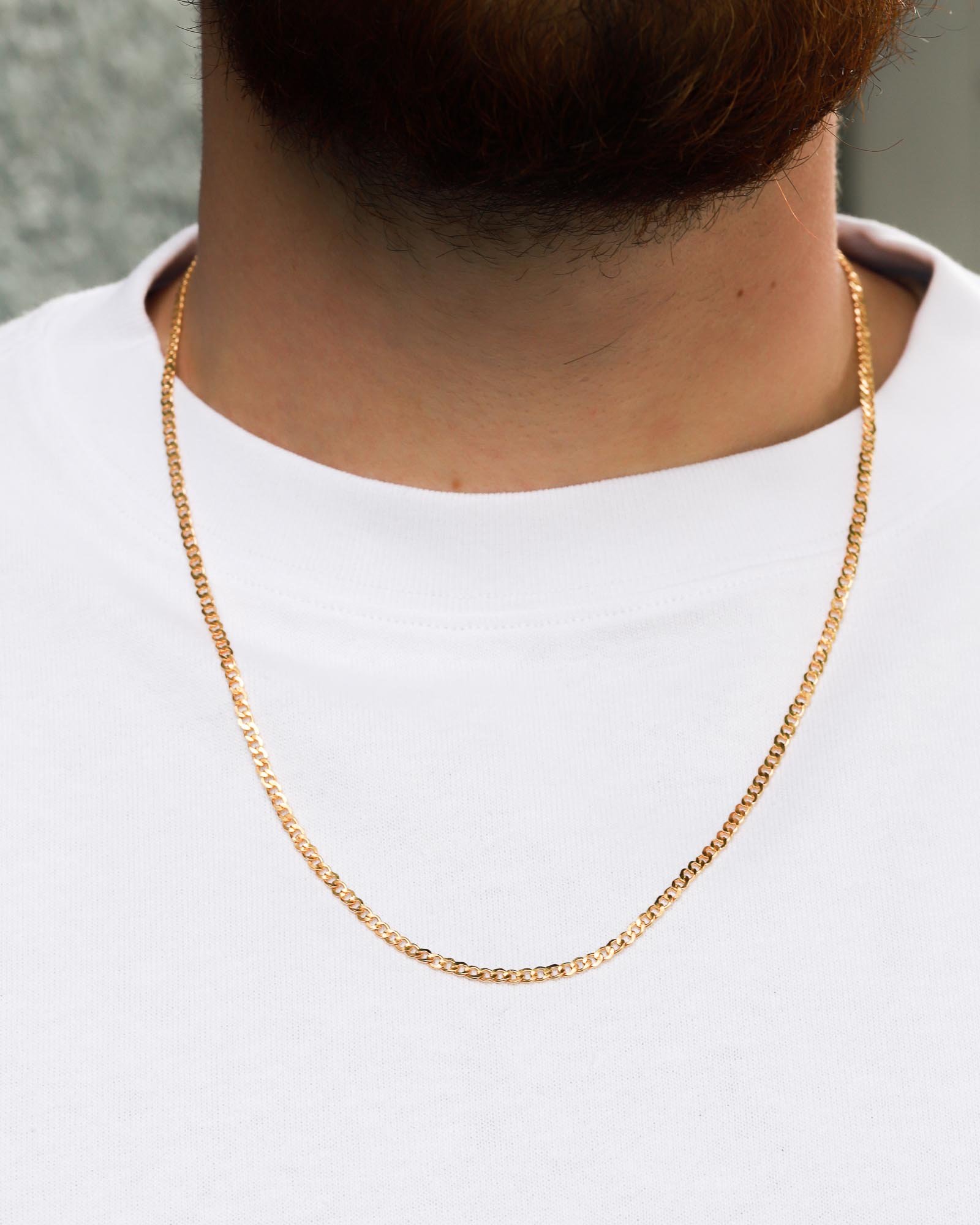 1948 Curb Chain Necklace I Medium 14k Gold-fill Blue Ruby Jewellery