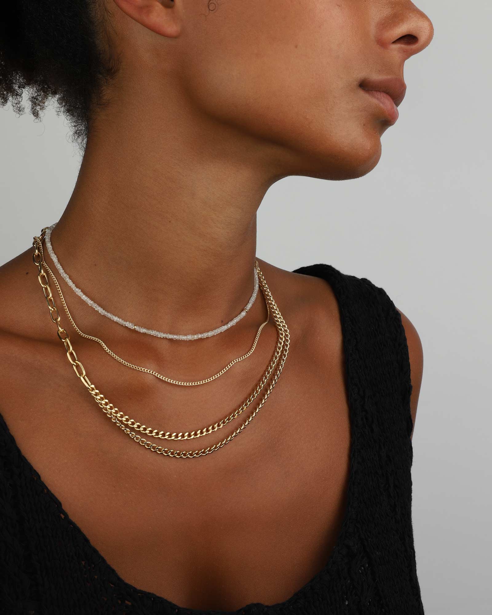 1948 Curb Chain Necklace I Small 14k Gold fill Blue Ruby Jewellery 14k Gold Filled 16 18