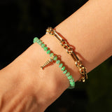 Cause We Care-Fish Charm Beaded Chrysoprase Bracelet-Bracelets-Blue Ruby Jewellery-Vancouver Canada