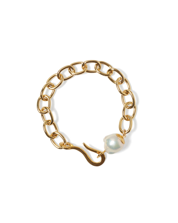 Chan Luu-Cyprus Chain Bracelet-Bracelets-14k Gold Plated, White Pearl-Blue Ruby Jewellery-Vancouver Canada