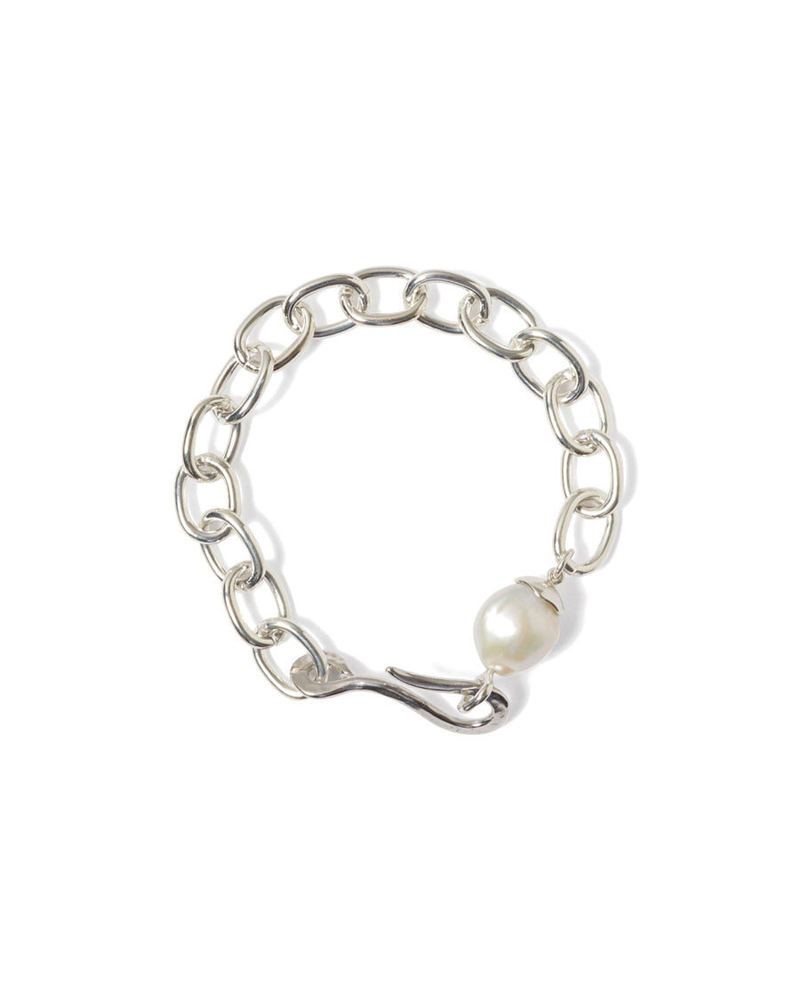 Chan Luu-Cyprus Chain Bracelet-Bracelets-Sterling Silver Plated, White Pearl-Blue Ruby Jewellery-Vancouver Canada