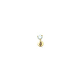 Valley of the Fine-CZ 3 Prong Cartilage Stud-Earrings-10k Yellow Gold, Cubic Zirconia-2mm-Blue Ruby Jewellery-Vancouver Canada