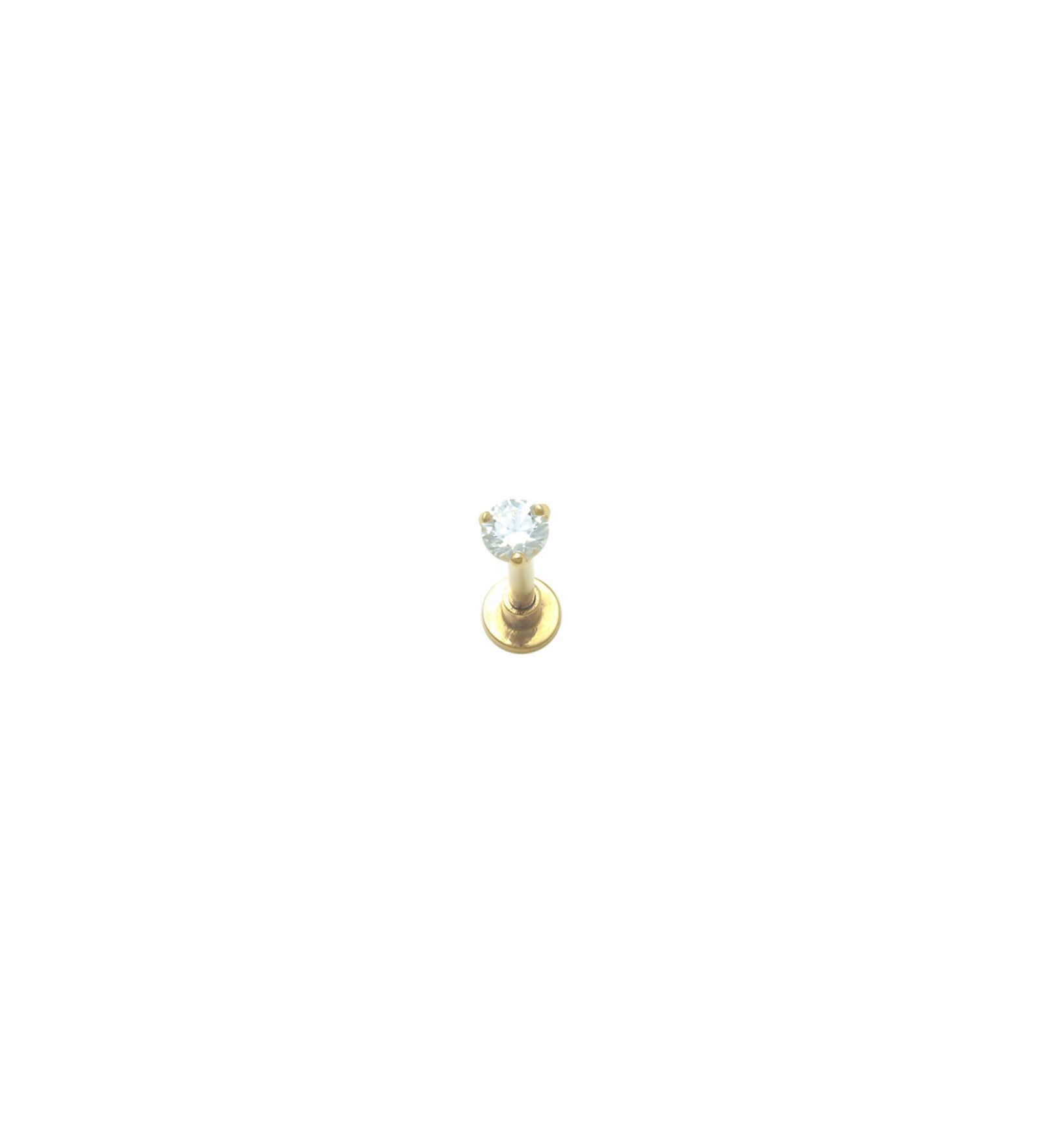 Valley of the Fine-CZ 3 Prong Cartilage Stud-Earrings-10k Yellow Gold, Cubic Zirconia-2mm-Blue Ruby Jewellery-Vancouver Canada