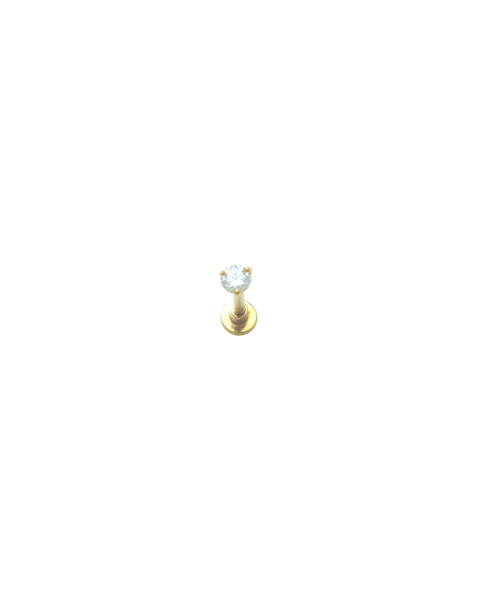 Valley of the Fine-CZ 3 Prong Cartilage Stud-Earrings-10k Yellow Gold, Cubic Zirconia-2mm-Blue Ruby Jewellery-Vancouver Canada