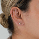 Valley of the Fine-CZ 4 Prong Stud I 3mm-Earrings-10k Yellow Gold, Cubic Zirconia-Blue Ruby Jewellery-Vancouver Canada