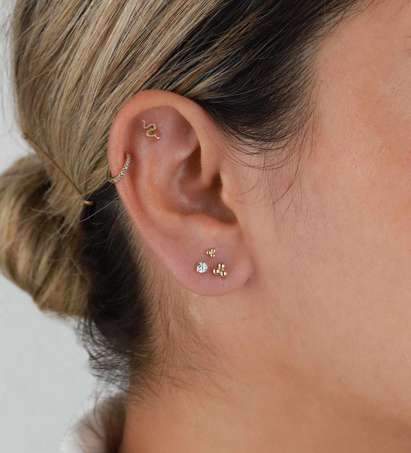 Valley of the Fine-CZ 4 Prong Stud I 3mm-Earrings-10k Yellow Gold, Cubic Zirconia-Blue Ruby Jewellery-Vancouver Canada
