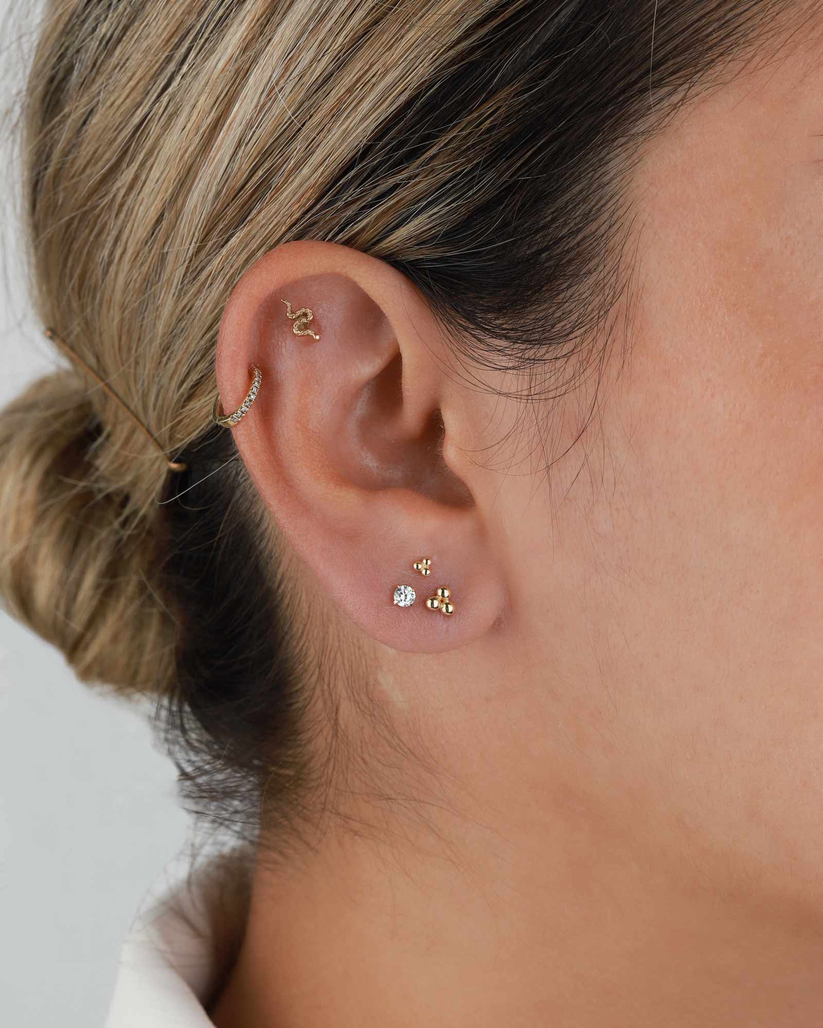 Valley of the Fine-CZ 4 Prong Stud I 3mm-Earrings-10k Yellow Gold, Cubic Zirconia-Blue Ruby Jewellery-Vancouver Canada