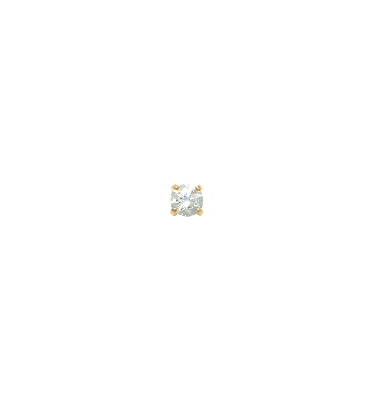 Valley of the Fine-CZ 4 Prong Stud I 3mm-Earrings-10k Yellow Gold, Cubic Zirconia-Blue Ruby Jewellery-Vancouver Canada