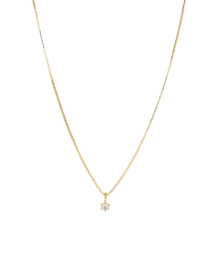 Tashi-CZ 6 Prong Necklace-Necklaces-14k Gold Vermeil, Cubic Zirconia-Blue Ruby Jewellery-Vancouver Canada
