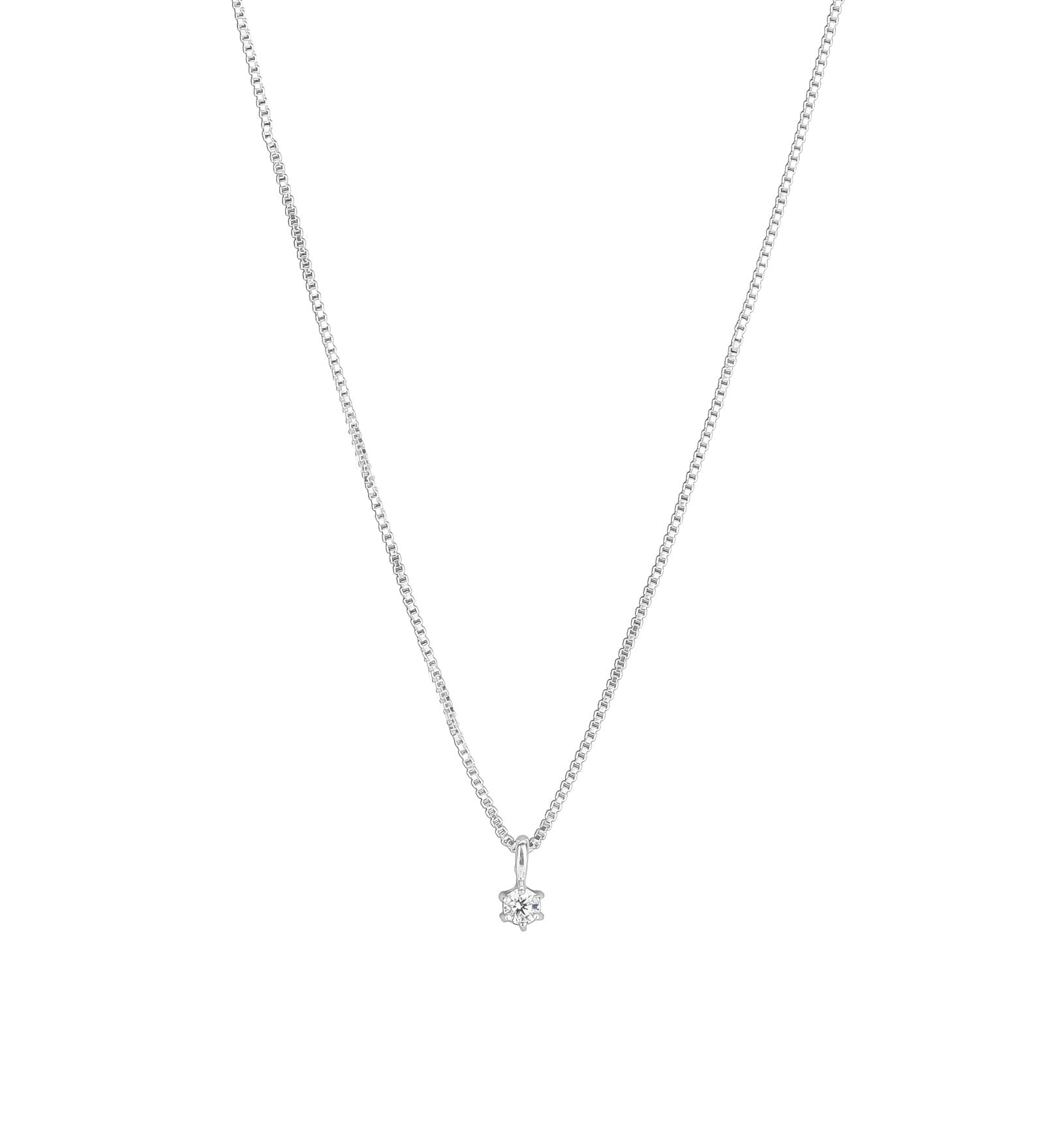 Tashi-CZ 6 Prong Necklace-Necklaces-Sterling Silver, Cubic Zirconia-Blue Ruby Jewellery-Vancouver Canada