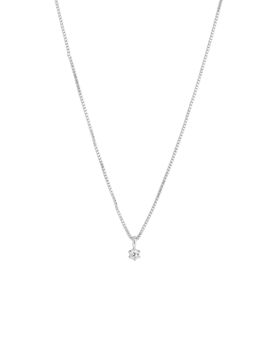 Tashi-CZ 6 Prong Necklace-Necklaces-Sterling Silver, Cubic Zirconia-Blue Ruby Jewellery-Vancouver Canada