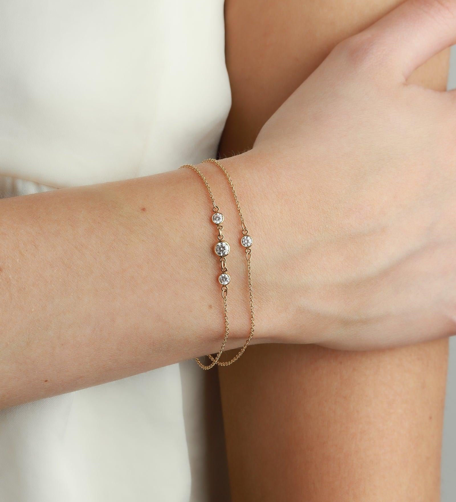 1948-CZ Bracelet-Bracelets-14k Gold-fill, Cubic Zirconia-Blue Ruby Jewellery-Vancouver Canada