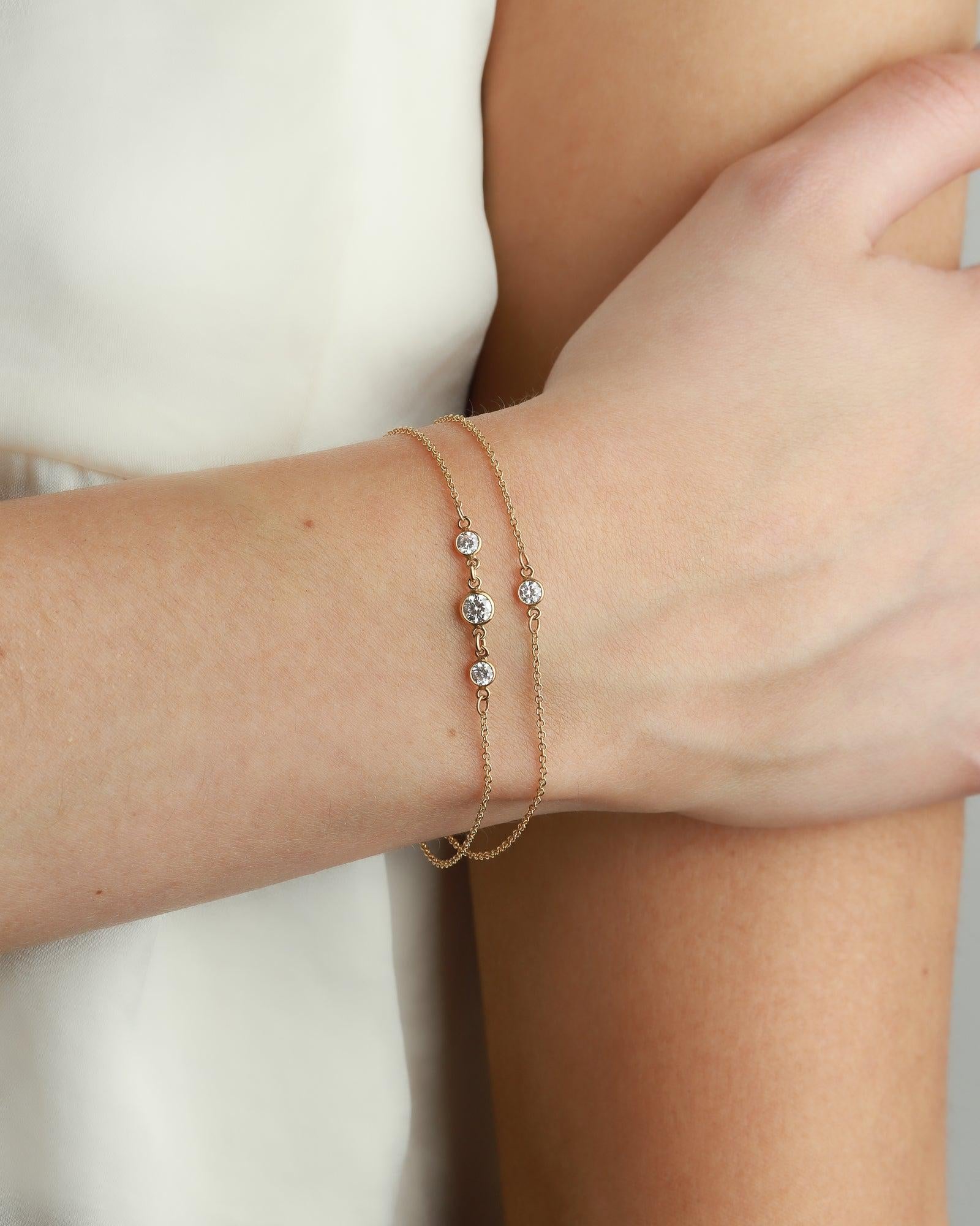 1948-CZ Bracelet-Bracelets-14k Gold-fill, Cubic Zirconia-Blue Ruby Jewellery-Vancouver Canada