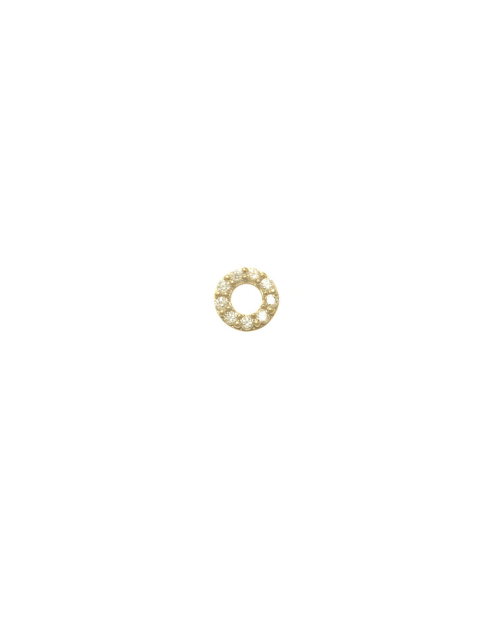 Valley of the Fine-CZ Circle Stud I 4mm-Earrings-10k Yellow Gold, Cubic Zirconia-Blue Ruby Jewellery-Vancouver Canada