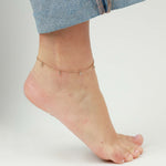 1948-CZ Drop Anklet-Anklets-14k Gold-fill, Cubic Zirconia-Blue Ruby Jewellery-Vancouver Canada
