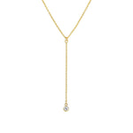 1948-CZ Drop Lariat-Necklaces-14k Gold-fill, Cubic Zirconia-Blue Ruby Jewellery-Vancouver Canada