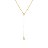 1948-CZ Drop Lariat-Necklaces-14k Gold-fill, Cubic Zirconia-Blue Ruby Jewellery-Vancouver Canada