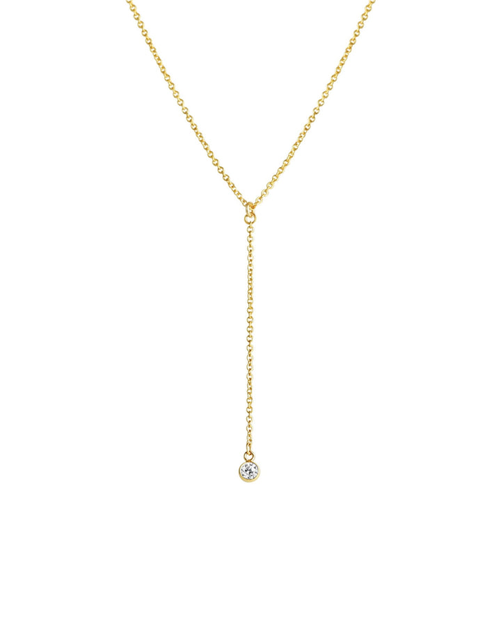 1948-CZ Drop Lariat-Necklaces-14k Gold-fill, Cubic Zirconia-Blue Ruby Jewellery-Vancouver Canada