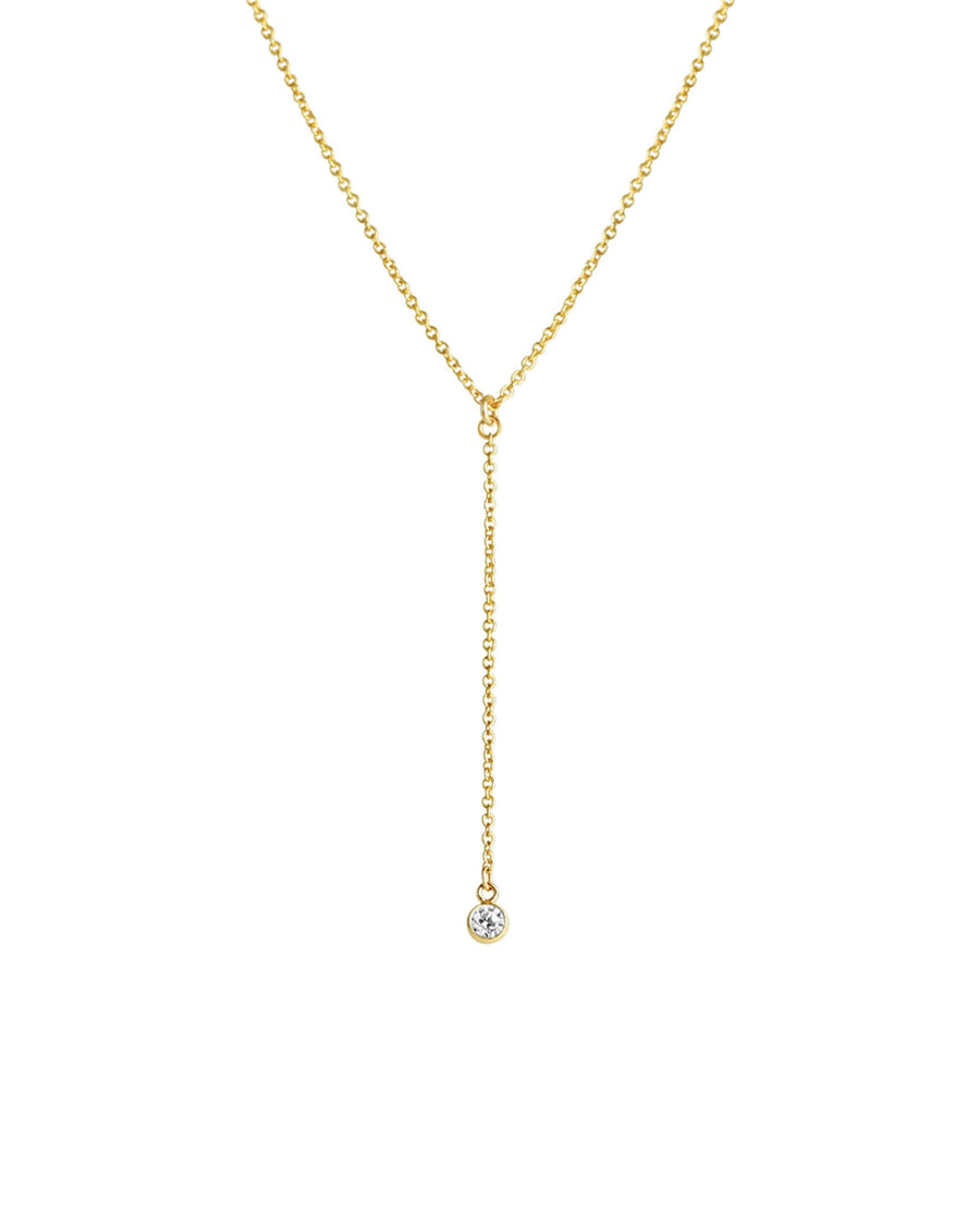 1948-CZ Drop Lariat-Necklaces-14k Gold-fill, Cubic Zirconia-Blue Ruby Jewellery-Vancouver Canada
