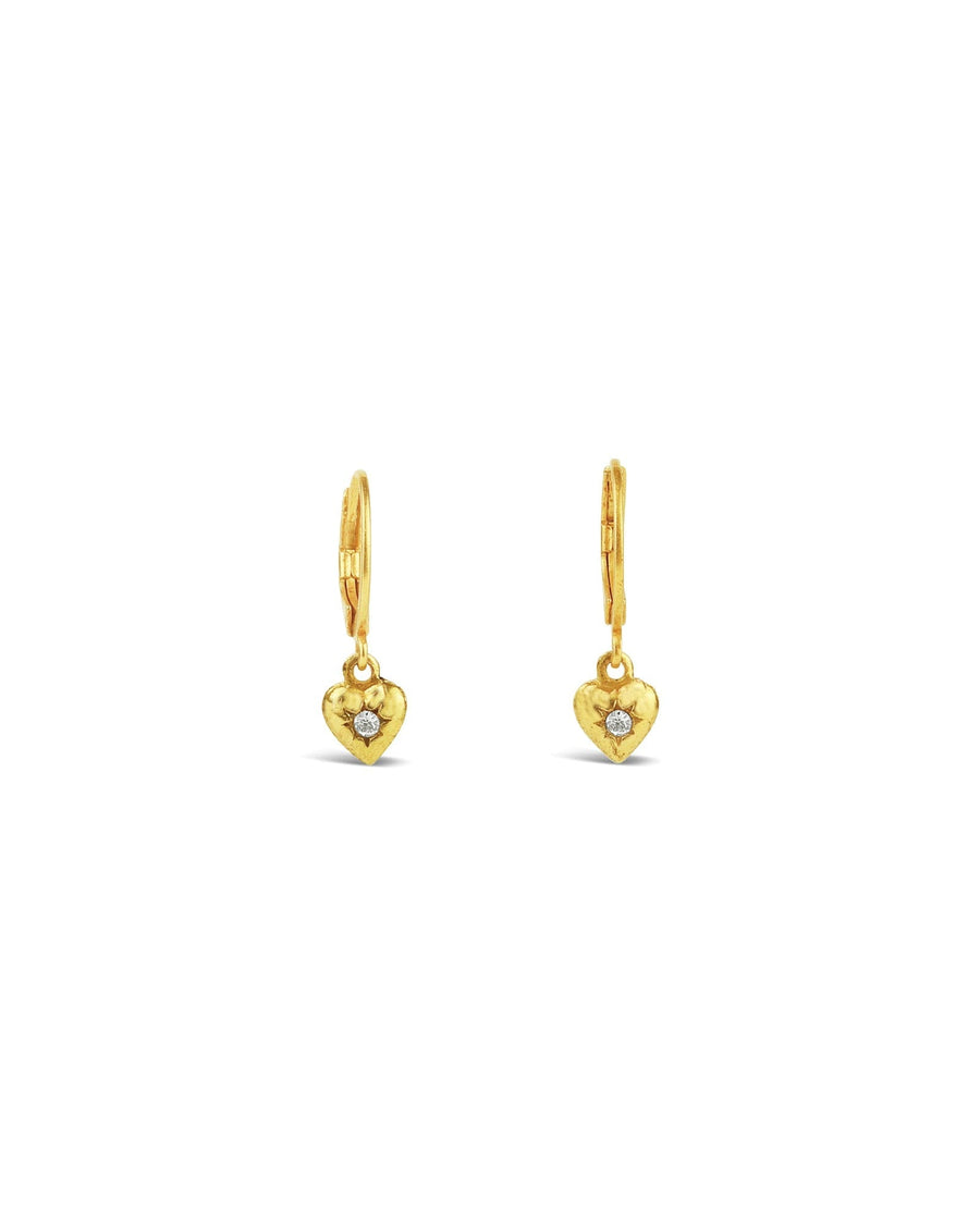 La Vie Parisienne-CZ Heart Hoops-Earrings-14k Gold Plated-Blue Ruby Jewellery-Vancouver Canada