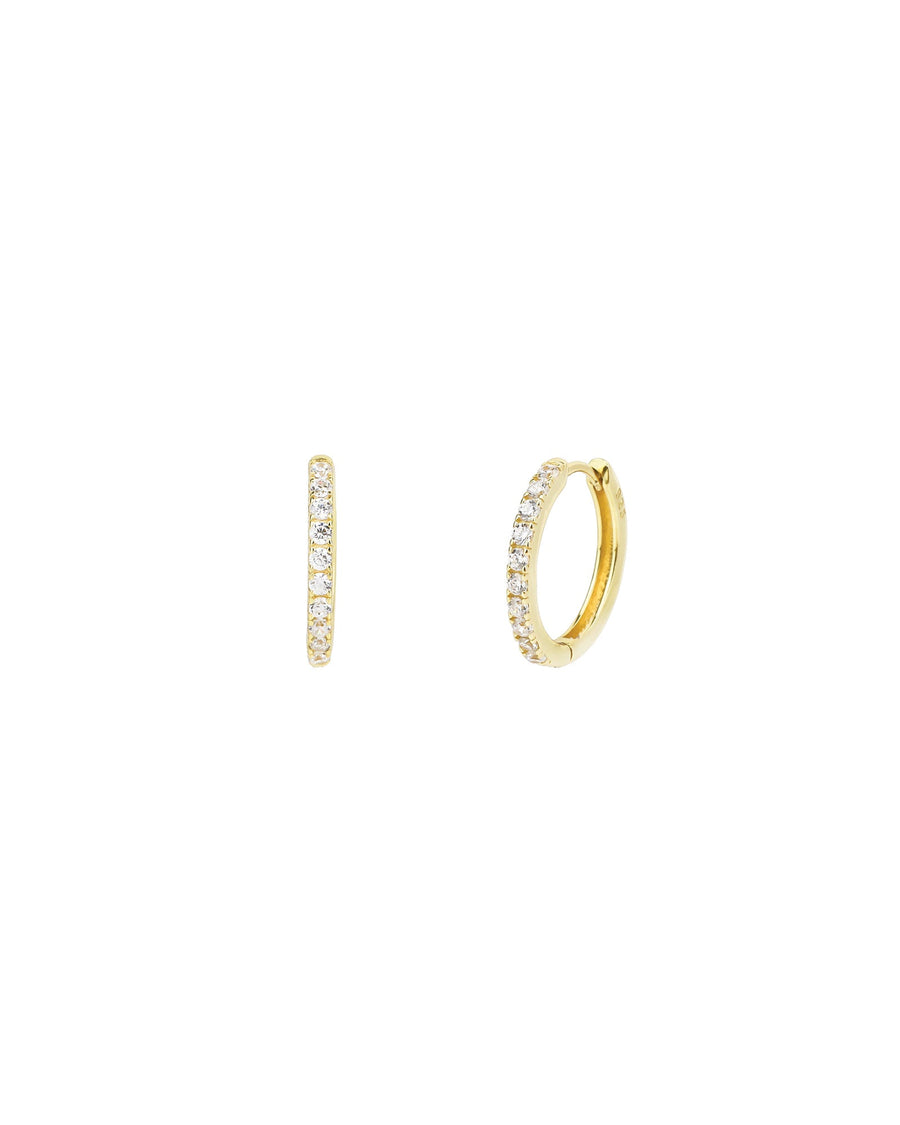 Quiet Icon-CZ Huggie | 15mm-Earrings-14k Gold Vermeil, Cubic Zirconia-Blue Ruby Jewellery-Vancouver Canada