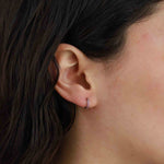 Quiet Icon-CZ Huggie I 8mm-Earrings-Blue Ruby Jewellery-Vancouver Canada