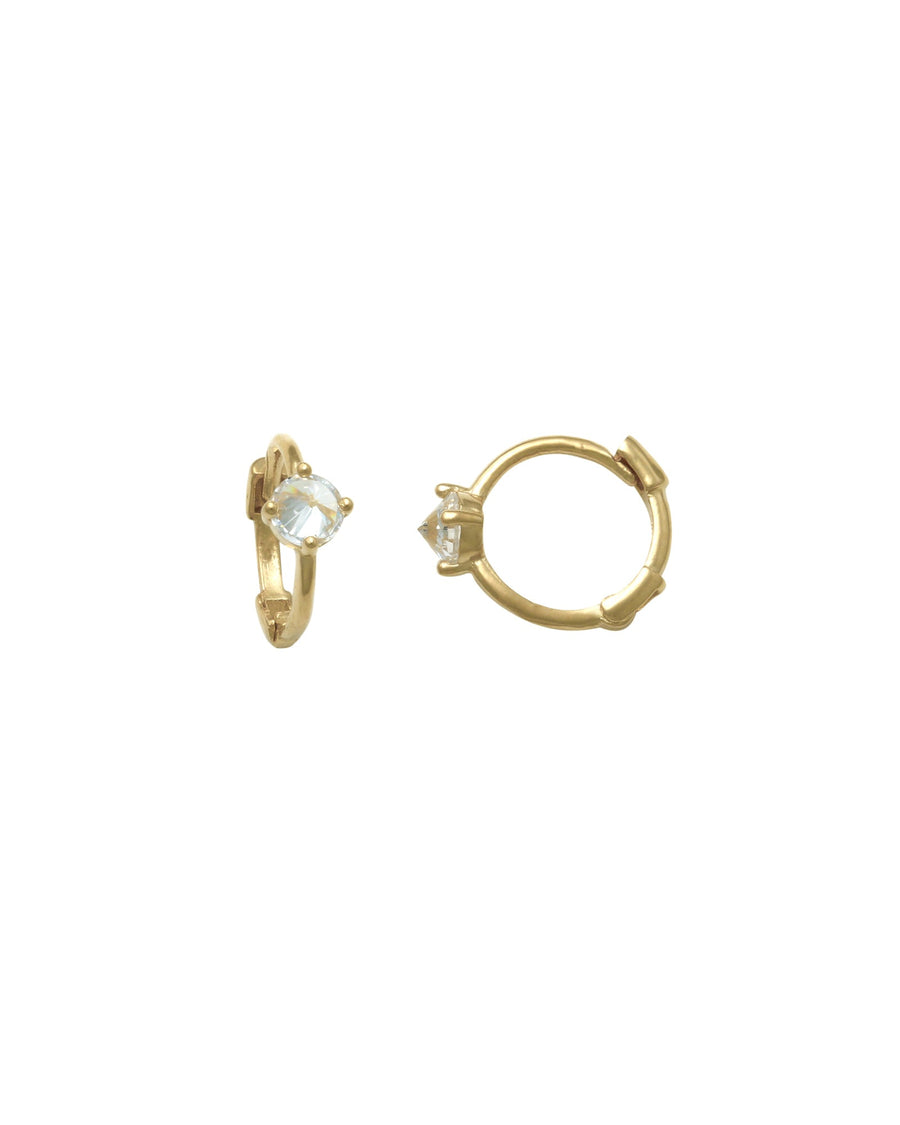 Valley of the Fine-CZ Huggie I 9mm-Earrings-10k Yellow Gold, Cubic Zirconia-Blue Ruby Jewellery-Vancouver Canada