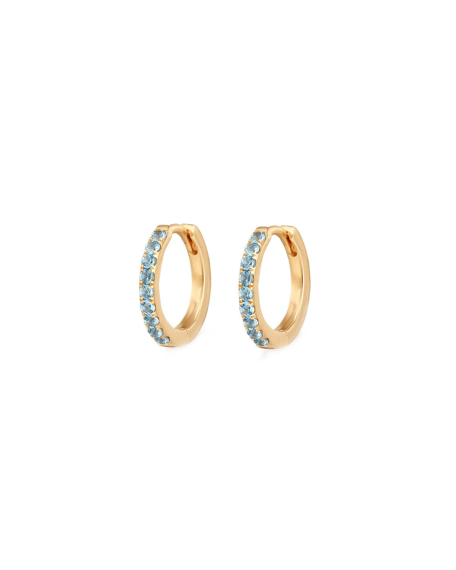 Quiet Icon-CZ Huggies I 12mm-Earrings-14k Gold Vermeil, Blue Cubic Zirconia-Blue Ruby Jewellery-Vancouver Canada