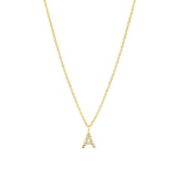 Quiet Icon-CZ Initial Necklace-Necklaces-14k Gold Vermeil, Cubic Zirconia-A-Blue Ruby Jewellery-Vancouver Canada