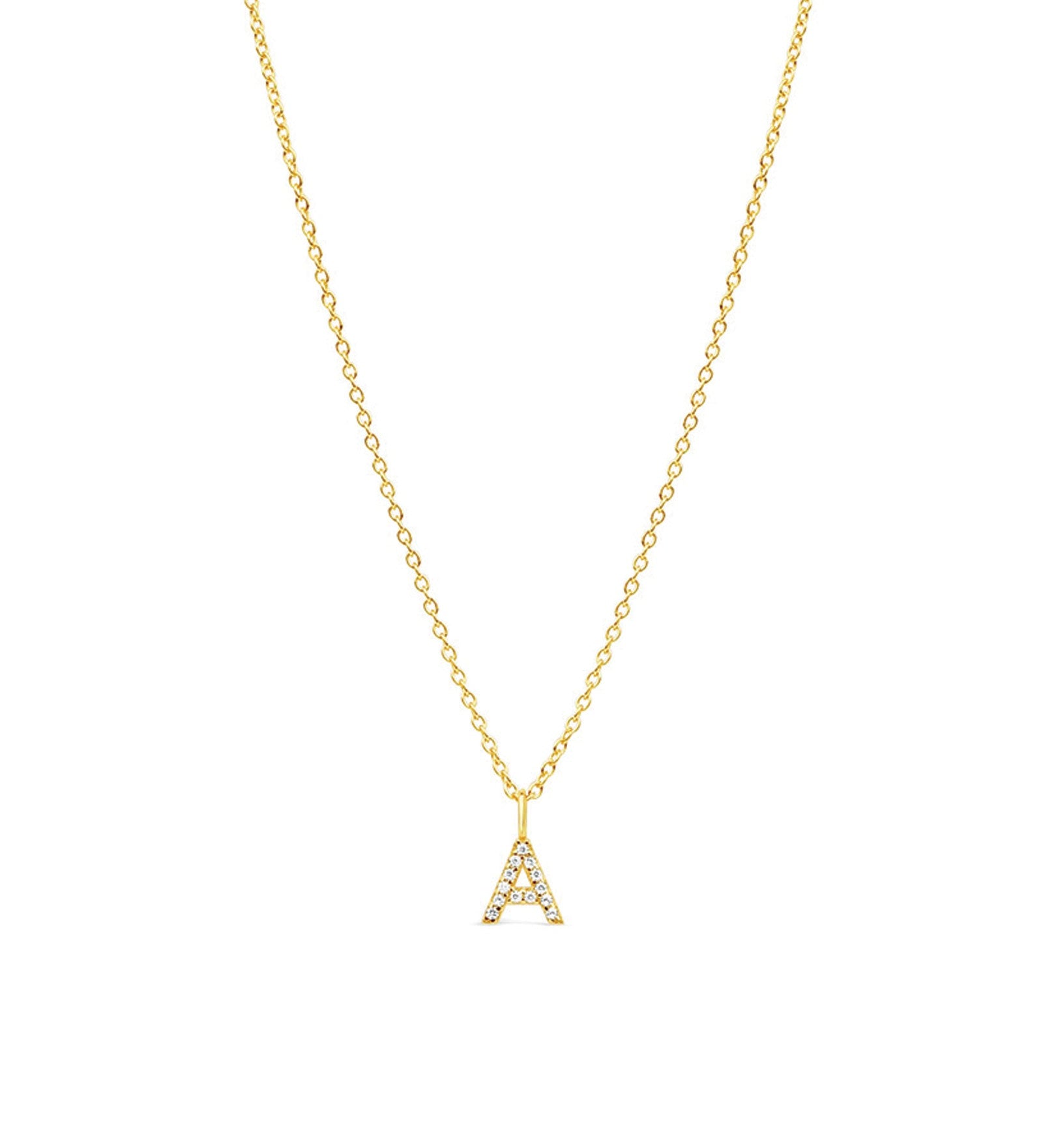 Quiet Icon-CZ Initial Necklace-Necklaces-14k Gold Vermeil, Cubic Zirconia-A-Blue Ruby Jewellery-Vancouver Canada