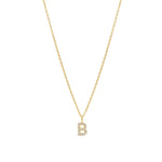 Quiet Icon-CZ Initial Necklace-Necklaces-14k Gold Vermeil, Cubic Zirconia-B-Blue Ruby Jewellery-Vancouver Canada