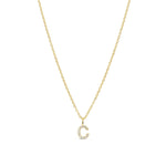 Quiet Icon-CZ Initial Necklace-Necklaces-14k Gold Vermeil, Cubic Zirconia-C-Blue Ruby Jewellery-Vancouver Canada