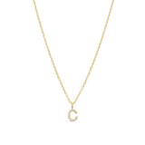 Quiet Icon-CZ Initial Necklace-Necklaces-14k Gold Vermeil, Cubic Zirconia-C-Blue Ruby Jewellery-Vancouver Canada