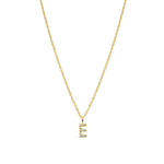 Quiet Icon-CZ Initial Necklace-Necklaces-14k Gold Vermeil, Cubic Zirconia-E-Blue Ruby Jewellery-Vancouver Canada