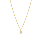 Quiet Icon-CZ Initial Necklace-Necklaces-14k Gold Vermeil, Cubic Zirconia-E-Blue Ruby Jewellery-Vancouver Canada
