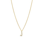 Quiet Icon-CZ Initial Necklace-Necklaces-14k Gold Vermeil, Cubic Zirconia-J-Blue Ruby Jewellery-Vancouver Canada