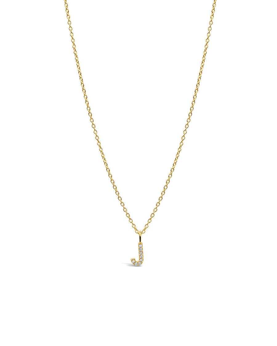Quiet Icon-CZ Initial Necklace-Necklaces-14k Gold Vermeil, Cubic Zirconia-J-Blue Ruby Jewellery-Vancouver Canada