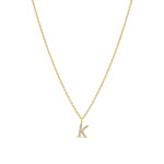 Quiet Icon-CZ Initial Necklace-Necklaces-14k Gold Vermeil, Cubic Zirconia-K-Blue Ruby Jewellery-Vancouver Canada