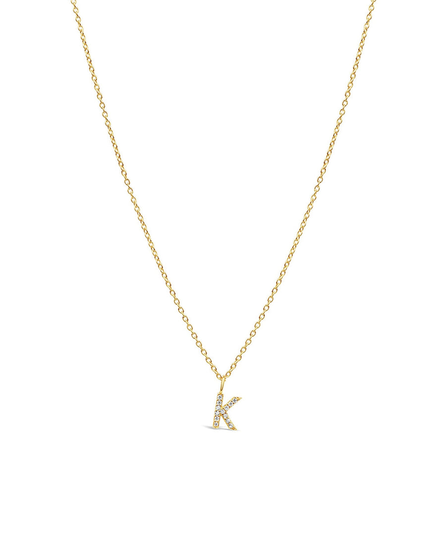 Quiet Icon-CZ Initial Necklace-Necklaces-14k Gold Vermeil, Cubic Zirconia-K-Blue Ruby Jewellery-Vancouver Canada