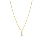 Quiet Icon-CZ Initial Necklace-Necklaces-14k Gold Vermeil, Cubic Zirconia-L-Blue Ruby Jewellery-Vancouver Canada
