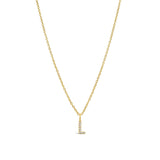 Quiet Icon-CZ Initial Necklace-Necklaces-14k Gold Vermeil, Cubic Zirconia-L-Blue Ruby Jewellery-Vancouver Canada