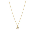 Quiet Icon-CZ Initial Necklace-Necklaces-14k Gold Vermeil, Cubic Zirconia-N-Blue Ruby Jewellery-Vancouver Canada