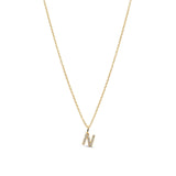 Quiet Icon-CZ Initial Necklace-Necklaces-14k Gold Vermeil, Cubic Zirconia-N-Blue Ruby Jewellery-Vancouver Canada