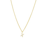Quiet Icon-CZ Initial Necklace-Necklaces-14k Gold Vermeil, Cubic Zirconia-X-Blue Ruby Jewellery-Vancouver Canada